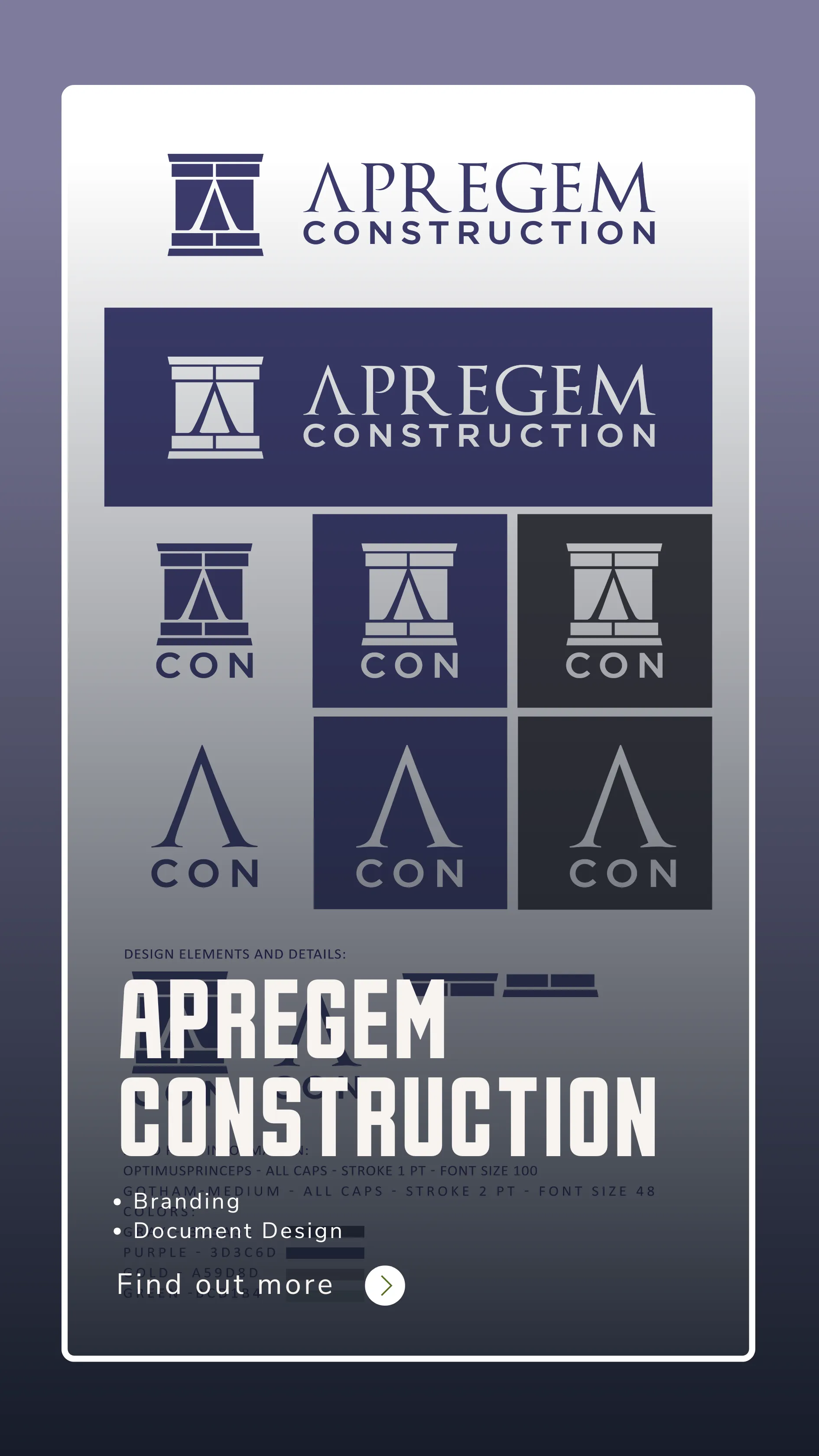 Apregem case study card showing brand identity work