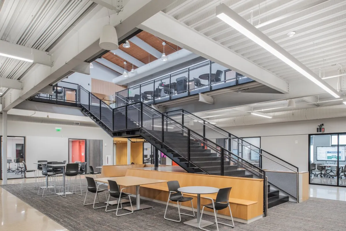 Cedar Falls High School open stair and commons