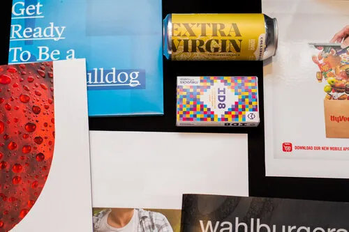 Event signage and printed graphics at a trade show booth