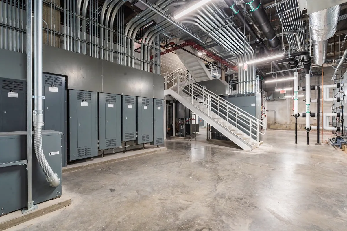 Mechanical, electrical and plumbing room at the federal courthouse