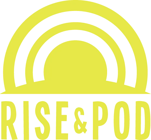 Rise and Pod podcast logo: a rising sun over the words Rise & Pod