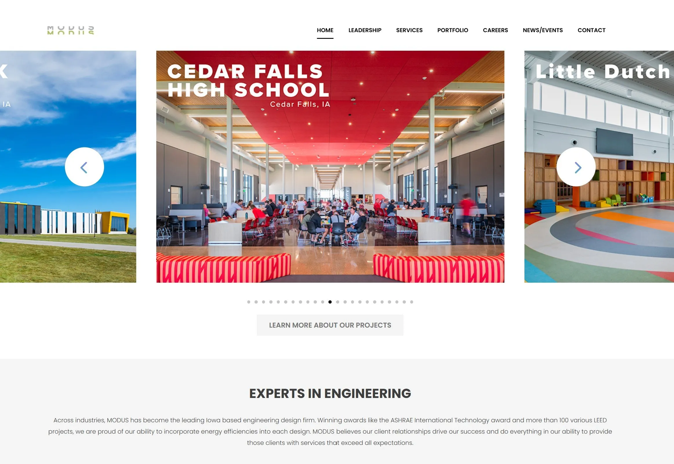 MODUS website homepage designed and managed by Jackall Creative