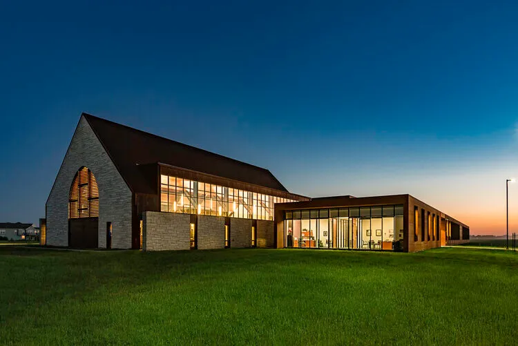 St. Luke Catholic Church at dusk, Ankeny, Iowa