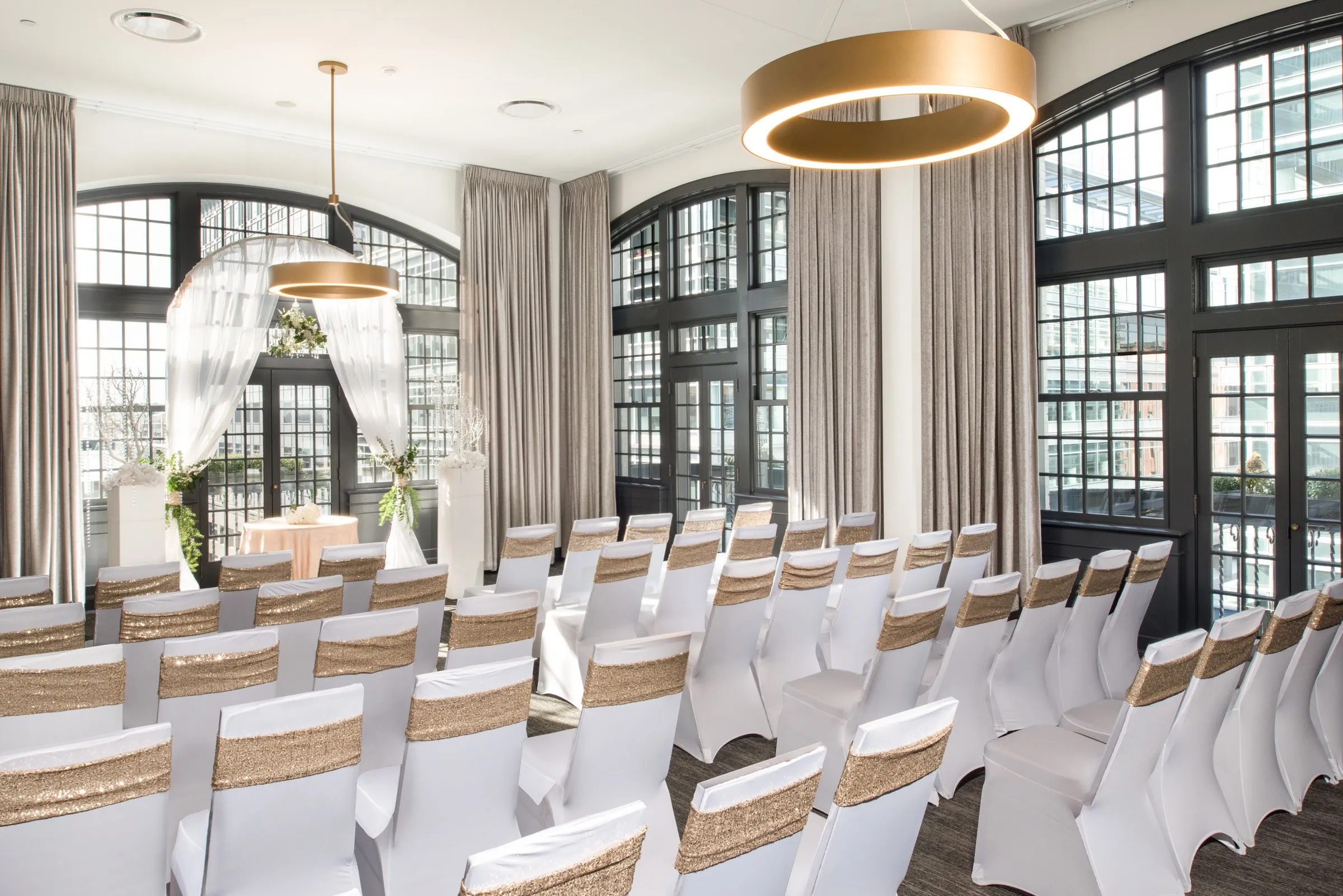 The restored Des Moines Tea Room set for an event